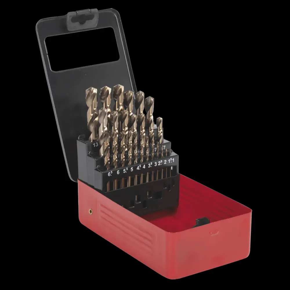 Sealey AK4702 HSS Cobalt Split Point Fully Ground Drill Bit Adjust 25pc Metric