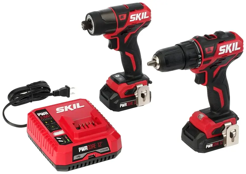 Skil CB736701 Series Combination Tool Kit, Tools Included: Drill Driver, Impact Driver, Battery Included, 2 Ah, 12 V