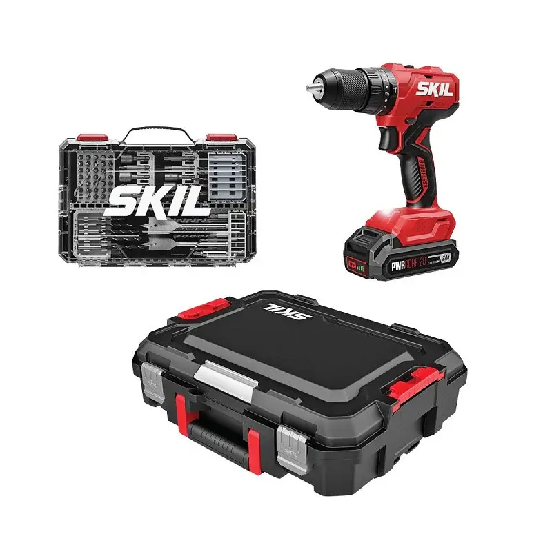 Skil HD6280B-11 Hammer Drill Kit, Battery Included, 20 V, 2 Ah, 1/2 Chuck, Keyless Single-Sleeve Chuck