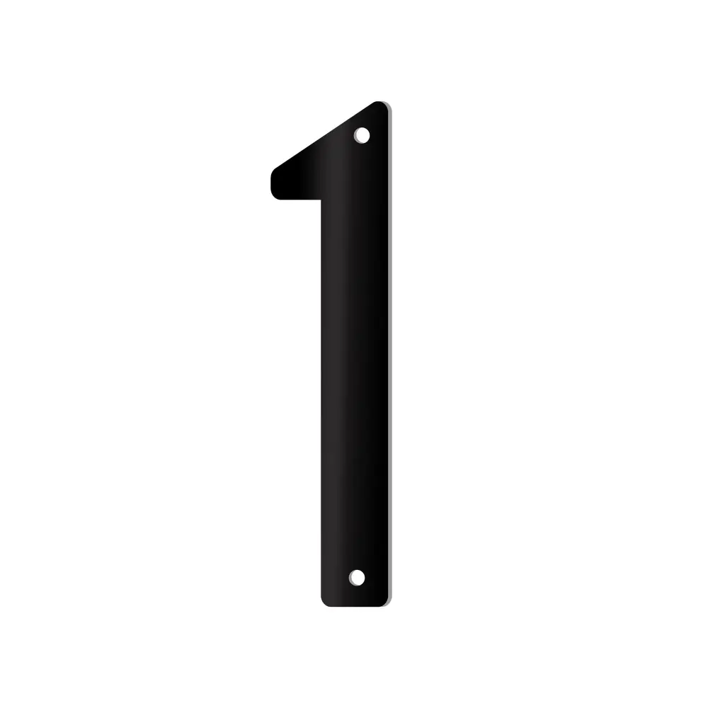 5'' Drilled Number Plexiglass, #1 jet-black