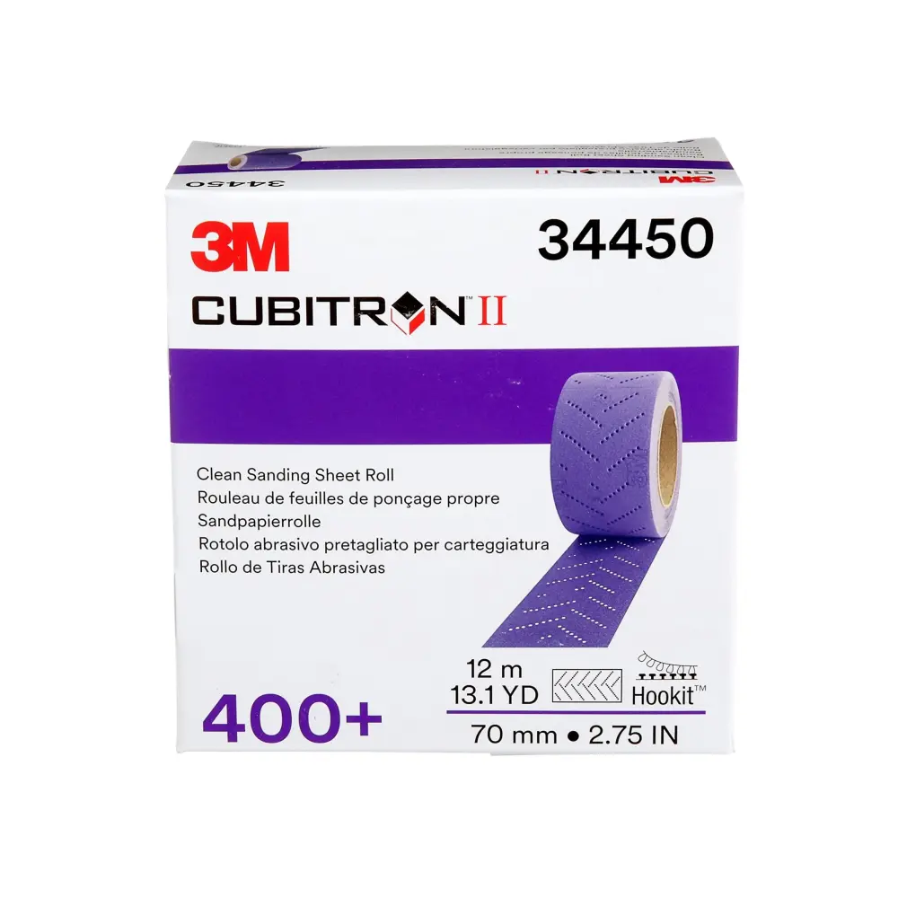 3M Cubitron II Hookit Abrasive Sheet Roll, 34450, Multi-Hole, 70 mm x 12 m, 400+ Grade, Automotive Sanding Roll Sandpaper ...