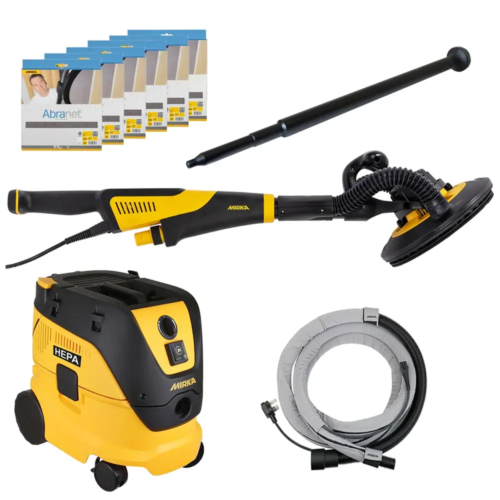 Mirka LEROS-S 9" Space-saving Drywall Sander/Dust Extractor Combo Package (MCA-LEROSS-CD)