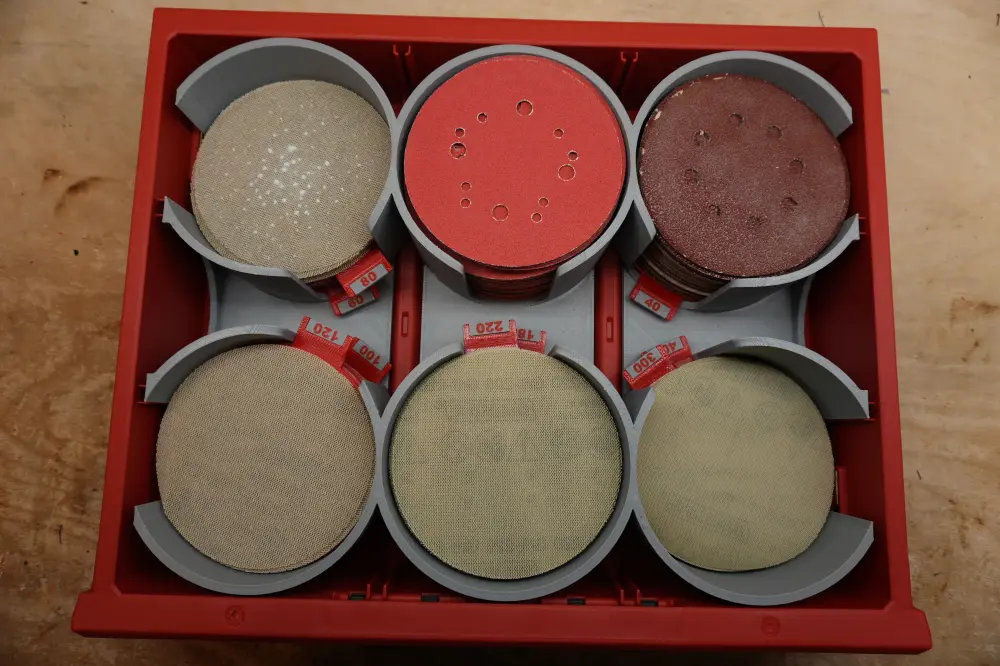 Packout 3-Drawer Insert 5" Sanding Discs (5SDf3 D)