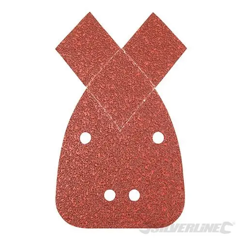 Silverline Hook and Loop Detail Sander Sheets 2 Tips 140mm 10pk 40 Grit - 826292