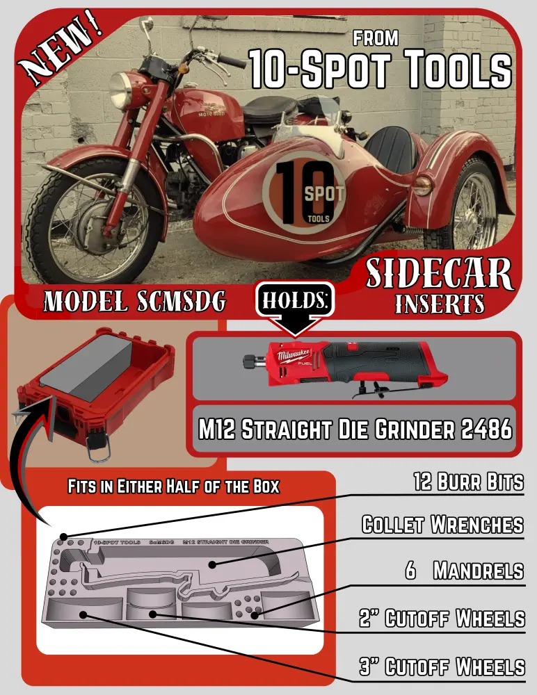 Packout SideCar Insert M12 FUEL Straight Die Grinder (ScMSDG)