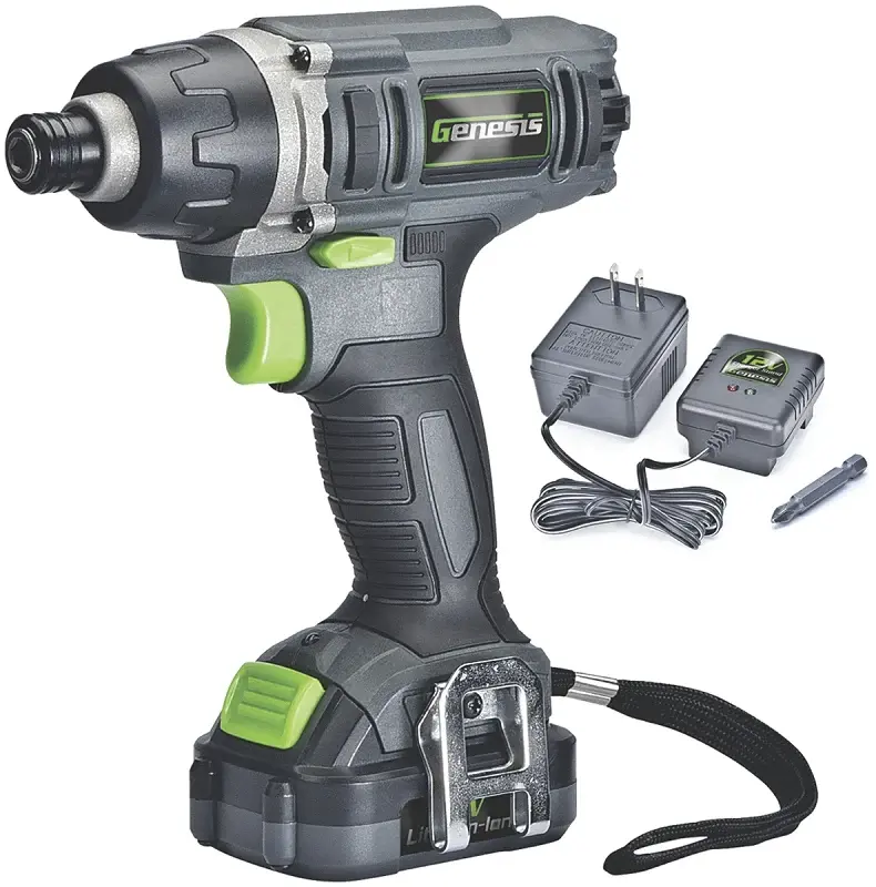 Brushless Motor Genesis GLID12B Impact Driver, Battery Included, 12 V, 1/4 Drive, Hex Drive, 3000 ipm, 2300 rpm Speed