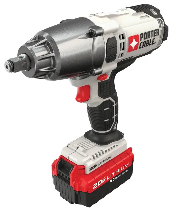 Dust Sealed Porter-Cable PCC740LA Impact Wrench, Battery Included, 20 V, 4 Ah, 1/2 Drive, 2500 ipm, 1700 rpm Speed