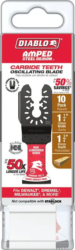 Diablo AMPED, Demo Demon DOU125CW10 Oscillating Blade, 1-3/4 D Cutting, Carbide