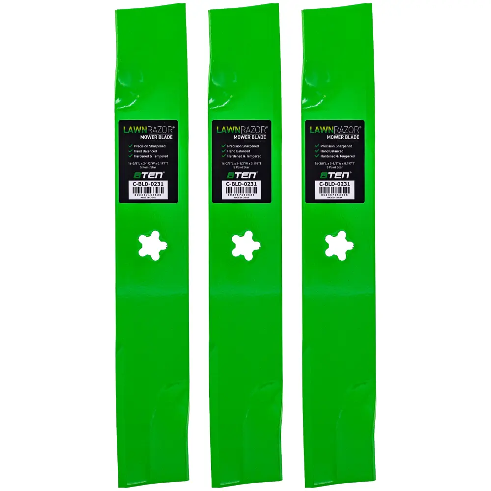 LawnRAZOR High Lift Blade Husqvarna Jonsered 539113425 | SET THREE