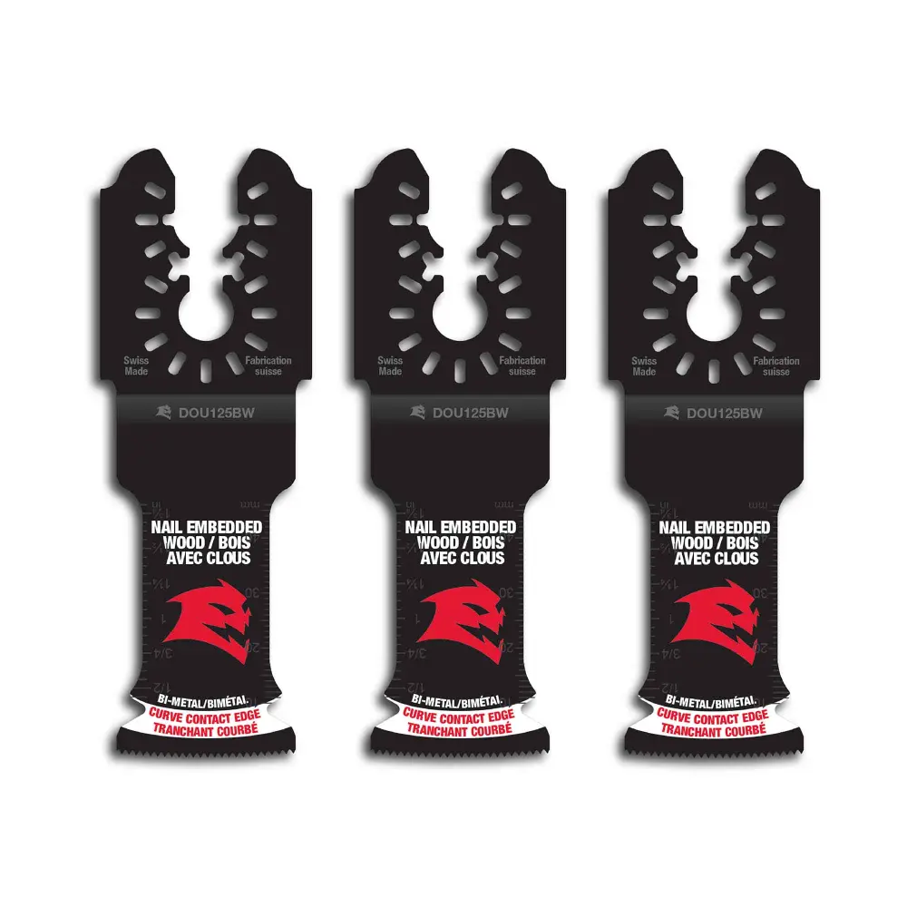 Universal Fit Bi-Metal Oscillating Blade 1-1/4" Nail-Embedded Wood, 3 Units