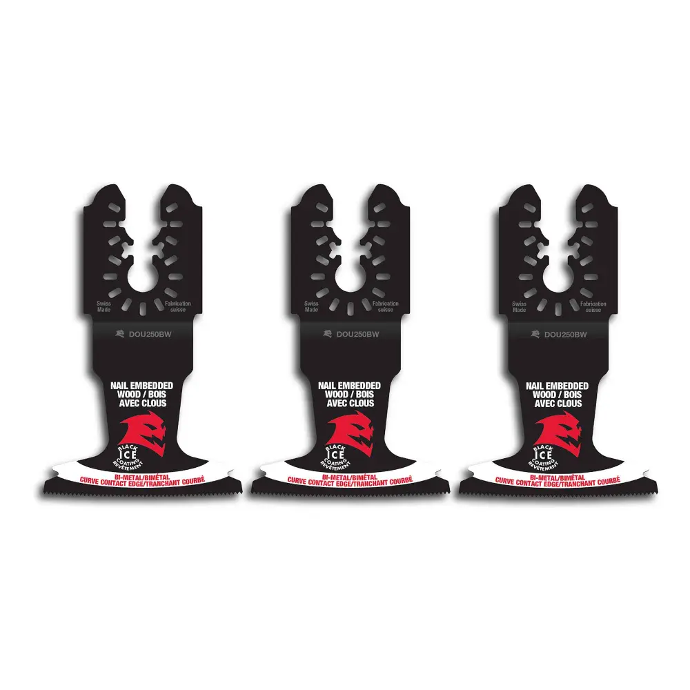 Universal Fit Bi-Metal Oscillating Blades 2-1/2" Nail-Embedded Wood, 3 Units