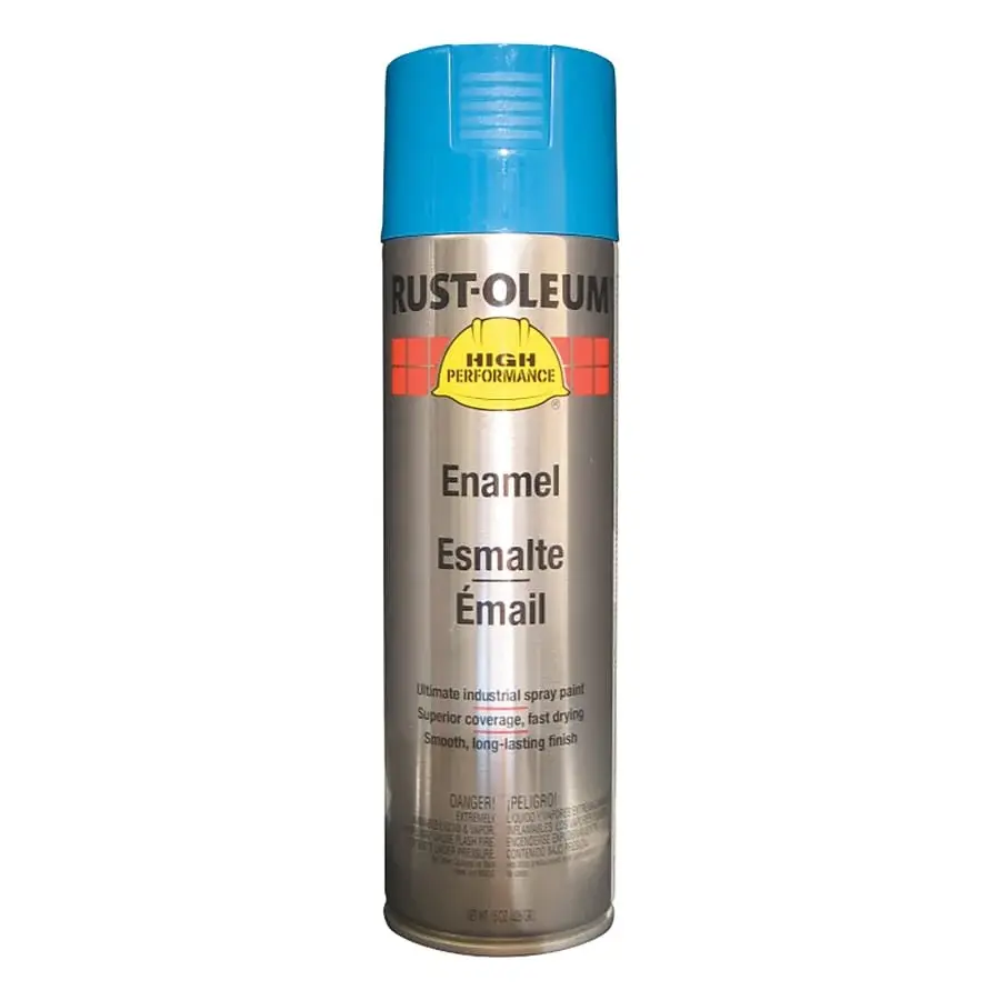 Rust-Oleum High Performance V2100 System Enamel Aerosol, 15 oz Can, Safety Navy, Gloss 6 Pack