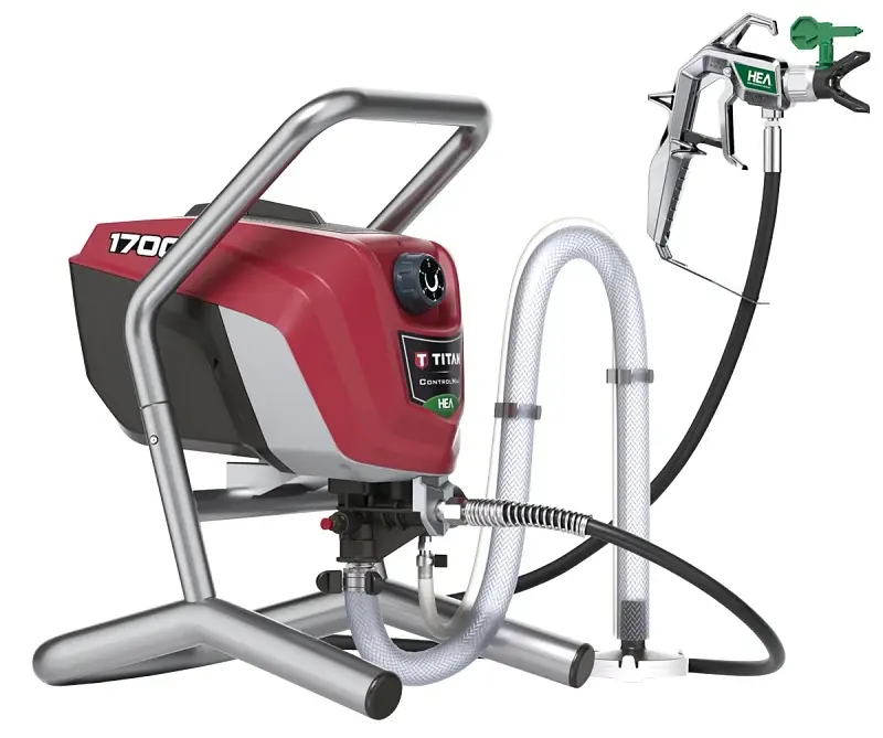 Titan 0580009 Airless Paint Sprayer, 0.6 hp, 50 ft L Hose, 0.017 Tip, 0.33 gpm, 1500 psi