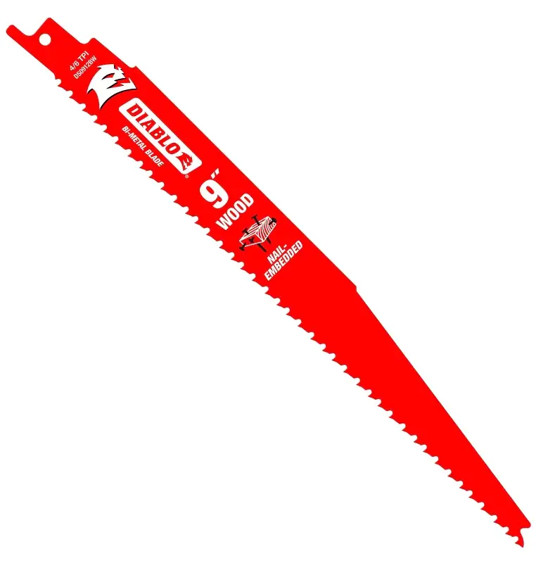 Diablo DS0912BW25 Reciprocating Saw Blade, Bi-Metal, 1 W, 9 L, 6, 12 TPI, 25/PK
