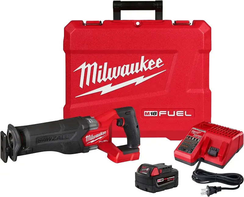 Milwaukee 2821-21 Reciprocating Saw, Battery Included, 18 V, 5 Ah, 1-1/4 L Stroke, 0 to 3000 spm