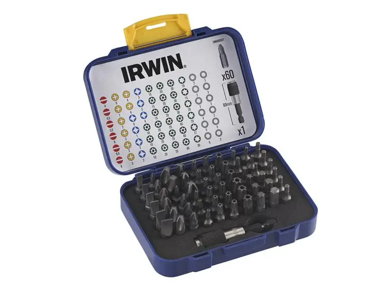 IRWIN® Colour Coded Screwdriver Bit Adjust, 61 Piece