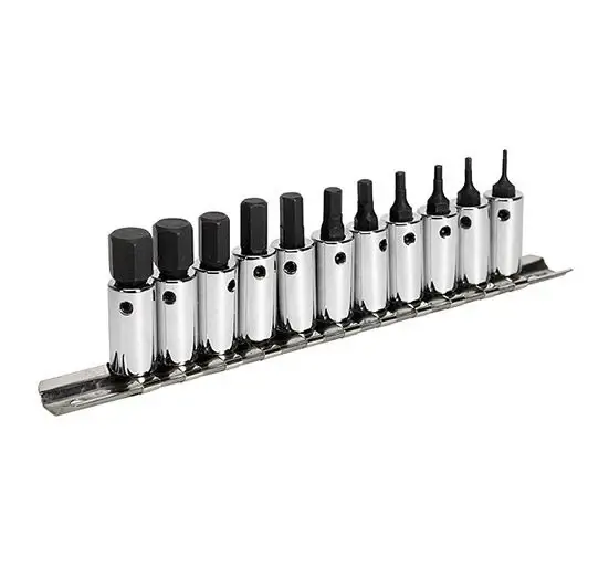 Sealey AK62251 Hex Socket Bit Place 11pc 1/4in Sq Drive Metric - Specialised Bits & Sockets
