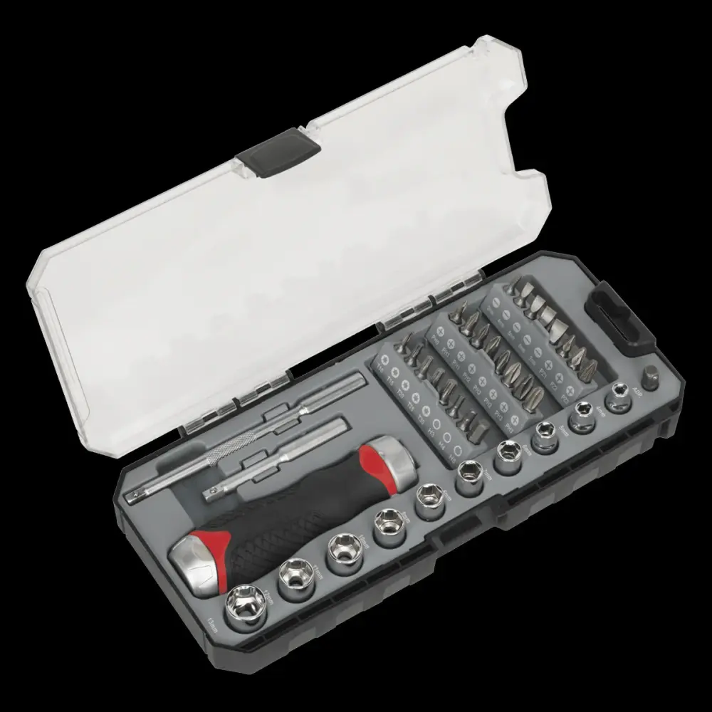 Sealey AK64905 Superior Tooth Ratchet Screwdriver Socket & Bit Set 38pc