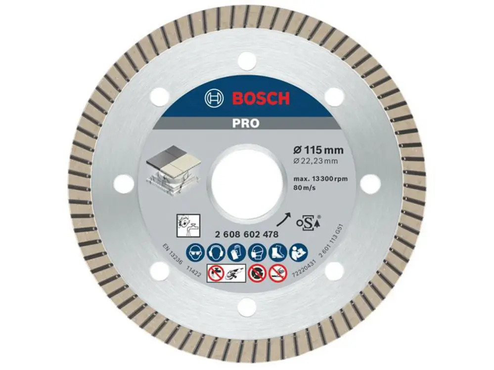 Bosch Powertool Accessories Pro Clay Diamond Cutting Disc 115 X 22.23Mm