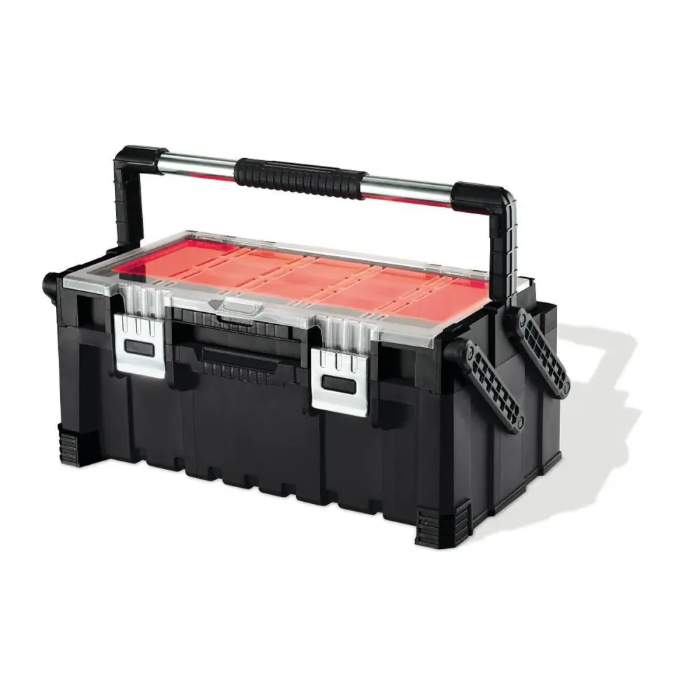 Keter Cantilever Pro 237785 Tool Box 22" Onyx Handle Clamps Sturdy 2-Level Hand Tools Accessories Professional