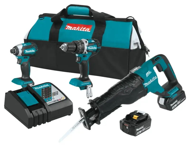 Heavy Duty Makita XT328M Brushless Combination Kit, Battery Included, 18 V, 3-Tool, Lithium-Ion Battery