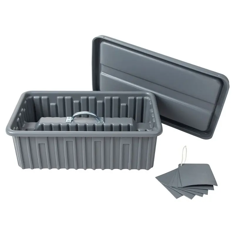 American Standard Constructed Pro Large Gray HDPE Plastic Saddle Tray Lid and 6 dividers, 22 X 14 X 8 , T1065 American Bui...