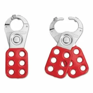 American Expert Lock Lockout Hasp, 1-3/4 W x 4-1/2 L, 1 Jaw Dia, Red, ALO80 American Lock