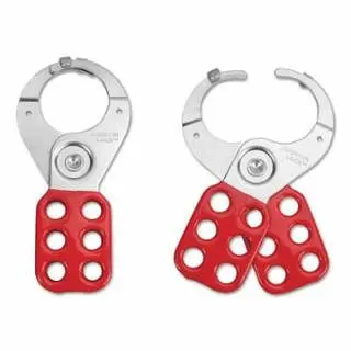 American Lock Lockout Hasps, 1 1/2 Jaw Dia., Scarlet, Single piece per pack, ALO802