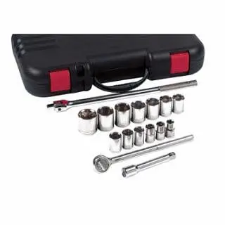 ANCHOR Brand 17 Individual Quality Socket Set, 1/2 Drive, 12 Point, SAE, 103-07-866
