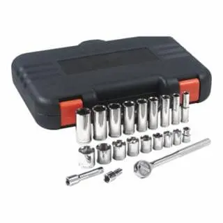 ANCHOR Brand 22 Piece Quality and Deep Socket Sets, 3/8 , 6 Point, 103-07-846