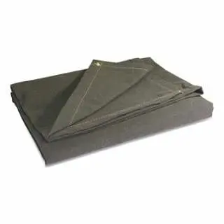 ANCHOR Brand Preserveive Tarp, 12 ft W x 16 ft L, Fire Retardant, Canvas, Olive Drab, 103-92618