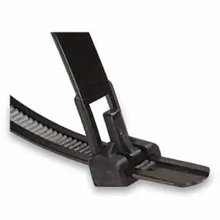 ANCHOR Brand Resealable Cable Ties, 50 lb Tensile Durability, 11.1 L, UV, Black, 5000 per Carton, 102-B11S0C-R