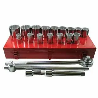 ANCHOR Deluxe Brand 21-Pcs Socket Set, 3/4 , 12 Point, SAE, 1 set per Pack, 103-07-880 ANCHOR Brand