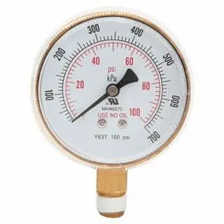 BEST Adaptable WELDS Pressure Gauge, 2-1/2 , 100 PSI, Brass, 1/4 NPT, Single piece per pack, 900-B25100 BEST WELDS