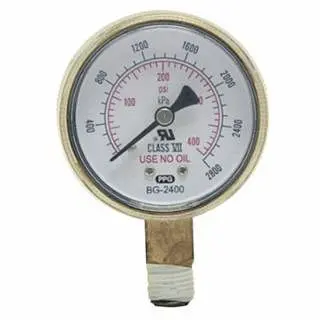 BEST WELDS Pressure Gauge, 2 , 200 PSI, Bronze, 1/4 NPT, Single piece per pack, 900-B2200