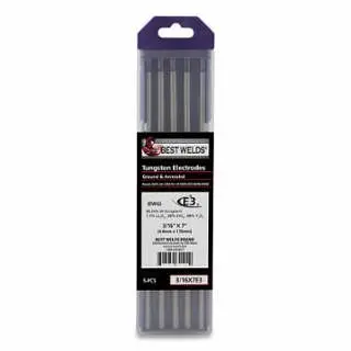 BEST WELDS Tungsten Electrode, E3, 7 , Size 3/16, 5 per pack, 900-3/16X7E3