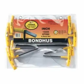 Bondhus 8-Pc T-Handle Hex Key Sewithout Ballpoints, 13332