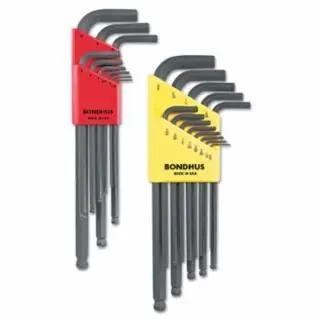 Bondhus Master-Grade Balldriver L-Combination Wrench Combination Set, 22 per Pack, Hex Ball Tip, Inch/Metric, 20199