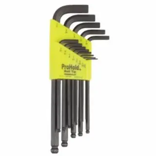 Bondhus Prohold Balldriver L-Torque Wrench Hex Key Sets, 13 per Holder, Hex Ball Tip, Inch, 74937