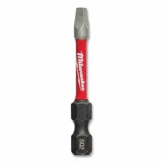 Milwaukee Shockwave Insert Power Bit, #2, Square Recess, 2" L, 5 Pack, 48-32-4606