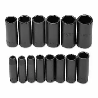 Proto Bright TorquePlus 15 Pc Deep Impact Socket Set, 1/2" 6 Point, J74114