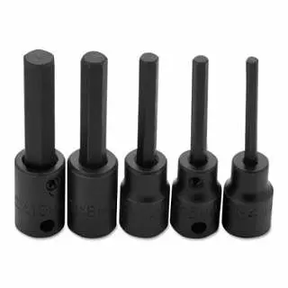 Proto 5 Piece Metric Hex Bit Impact Socket Sets, 3/8", J72252