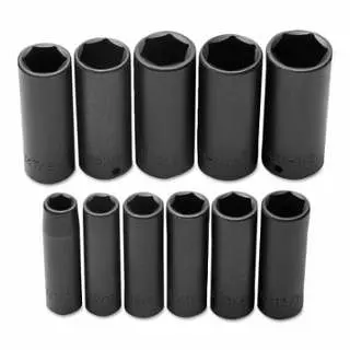Proto Torqueplus 11 Pc Deep Impact Socket Set, 1/2" 6 Point, J74112
