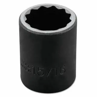 Proto Torqueplus Impact Sockets, 1/2" Drive, 15/16" Opening, 12 Points, J7430
