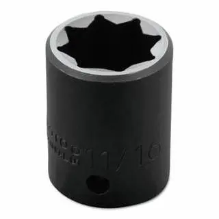Proto Torqueplus Impact Sockets, 1/2" Drive, 11/16" Opening, 8 Points, J7422S
