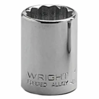 WRIGHT TOOL 1/2 Drive Quality Sockets, 1/2 Drive, 3/4 , 12 Points, 4124