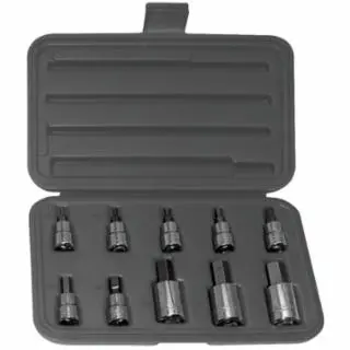 WRIGHT TOOL 10 Piece Socket Bit Sets, 3/8 -1/2 , 1 piece per pack, 311