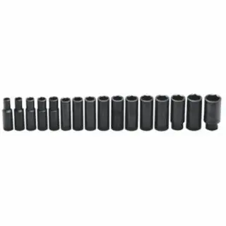 WRIGHT Top-Quality TOOL 16 Piece Deep Metric Socket Sets, 1/2 , 6 Point, 1 piece per pack, 467 WRIGHT TOOL
