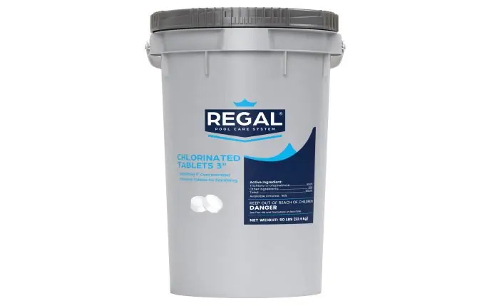 Regal Chemicals 50 lb 3" Chlorinated Tablets Unwrapped Pail