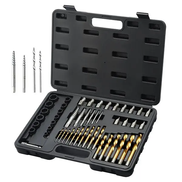 VEVOR 48-Piece Bolt Extractor Lag Screw Extractor Set, 13 Pieces Bolt Extractor Set, 19 Pieces Screw Extractors, LSLMDGNTQ...